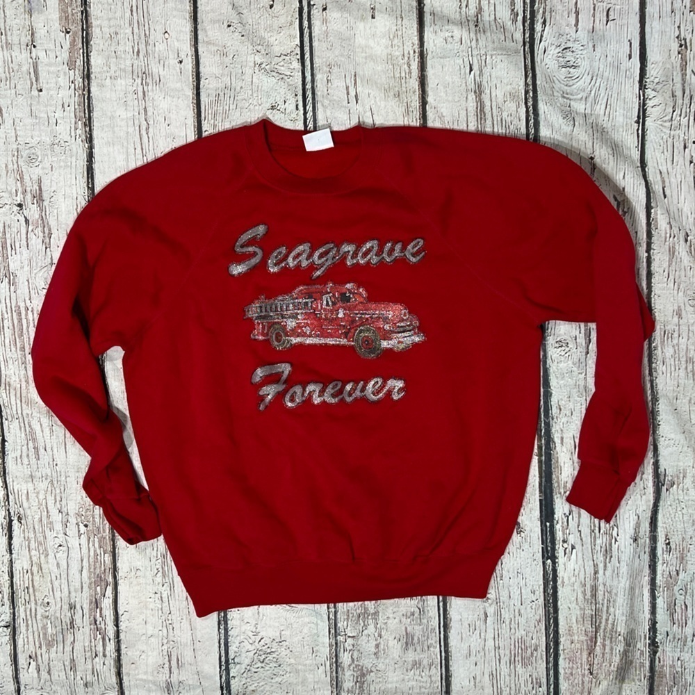 Vintage 80s Seagrave Fire Apparatus New Jersey Firefighter Sweatshirt